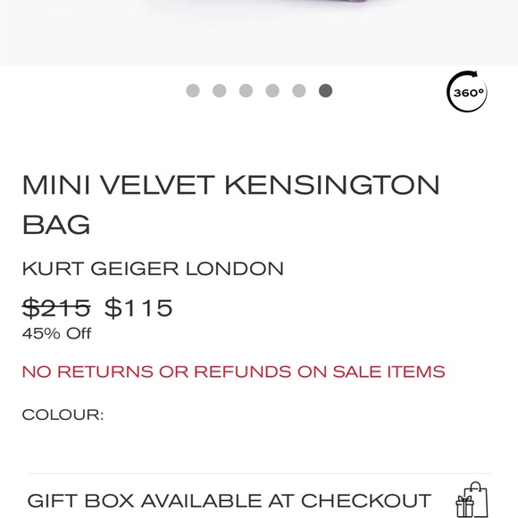 Kurt Geiger London Mini Kensington Velvet Bag - Picture 7 of 7